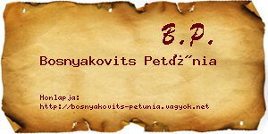 Bosnyakovits Petúnia névjegykártya